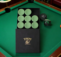 SWQK-03 Taom Professionelle Grüne Snooker- & Billard-Kreide Top-Performance 9-teiliges TAOM Billard-Kreide-Set