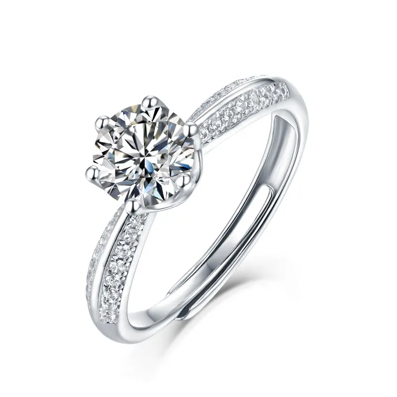 Szene Custom Trendy Damen Diamantring Schmuck Zirkonia Frauen Hochzeit 925 Silber verstellbarer Ring