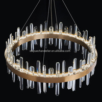 Lampe en cristal moderne simple et luxueuse, style nordique, éclairage suspendu créatif en acier inoxydable pour salon, luminaires de plafond