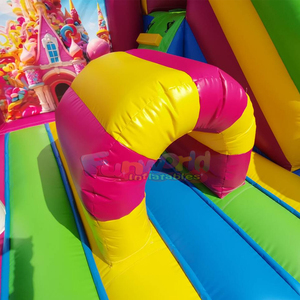 Commercial outdoor party chateau gonflable kids bounce <b>house</b> candyland <b>inflatable</b> bouncy castle and slide combo - Product Image 6