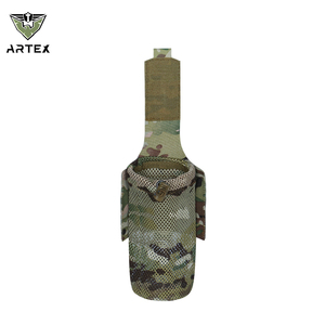 Cross-border outdoor tactical foldable mesh storage bag; adjustable drawstring-closure water bottle mesh pouch; portable utility - Product Image 1