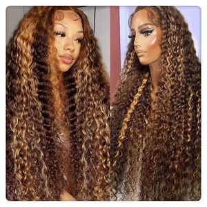 Perruque Lace Front HD Transparente <span class=keywords><strong>40</strong></span> Pouces P4/27 Piano Highlight Mix Color, Cheveux Humains Vierges Ondulés Sans Colle pour Femmes Noires - Product Image 4