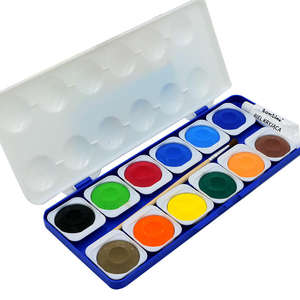 Arte Non tossica <span class=keywords><strong>12</strong></span> 24 colori tinta unita Tempera torta vernice per bambini pittura - Product Image 1