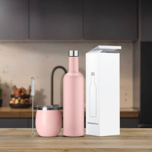 Gourde isotherme en acier inoxydable avec 3 couvercles, bouteille d'eau sport - Product Image 1