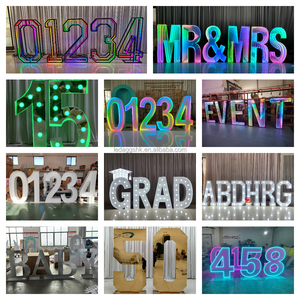 LEDA New Arrival Professional Modern Detachable Outdoor Advertising Custom 4ft Foldable Metal LED <b>Marquee</b> Numbers <b>Light</b>-Up - Product Image 5