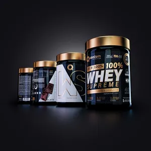 Custom Luxury Printing Vinyl Label Gold Foil Stamping Whey Protein Powder Nutrition Bottle Supplement Packaging Sticker Labels