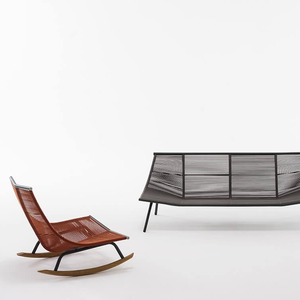 Sedia a dondolo da giardino in teak, sedia a dondolo, da giardino, sedia a dondolo, da giardino, per patio, con corda girevole, resistente, in alluminio, <span class=keywords><strong>poltrona</strong></span> - Product Image 1