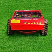 Longjie 452-80 rouge télécommande tondeuse à gazon Type de piste haute puissance sans fil opération Simple désherbage Machine