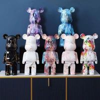 Ornement artistique en résine époxy en forme d'ours géant pour la décoration du sol du salon, cadeau de grande taille