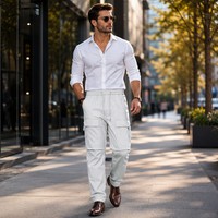 Pantalon Cargo Tactique pour Hommes, 6 Poches, Pantalon de Travail en Coton Mélangé, Jambe Droite, Durable, Construction