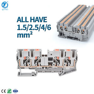 Клеммная колодка QPT2.5/2*2 2.5мм² QUATTRO 800В 24А, красная, синяя, желтая, серая, заводская поставка, высокое качество, вставная, для проводов - Product Image 2