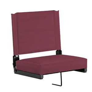 Assento portátil dobrável de baseball para futebol, cadeira de estádio com suporte traseiro e gancho único