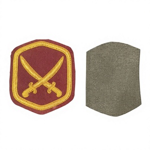 Patchs / Badges de luxe indiens en soie, brodés sur mesure en 3D, sans nickel, avec fil doré, motifs Bouillon, Épée, Palmier, Voilier, à coudre - Product Image 4