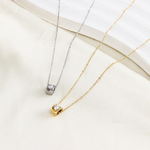 Оптовая продажа: Модная унисекс-цепочка из нержавеющей стали с позолотой 14K, геометрическими звеньями и инкрустацией цирконами, гипоаллергенная, в подарок - Product Image 5