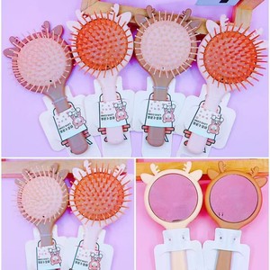 Colorful <b>Round</b> Curling <b>Brush</b> With Mirror Hair Styling Tool For Bangs Bob Inward Curl - Product Image 5