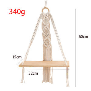 Étagère murale bohème en macramé Boho décoration murale décoration de chambre articles intérieur extérieur macramé mur étagère à plantes faite à la main - Product Image 5