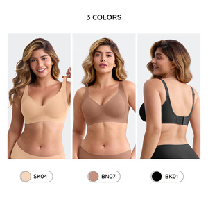 Waistdear Sujetador Transpirable para Mujer, Sin Costuras, con Soporte <span class=keywords><strong>Profundo</strong></span>, Paneles Laterales Anchos, Copas Semifijas, Tallas Grandes, Sin Aros - Product Image 2