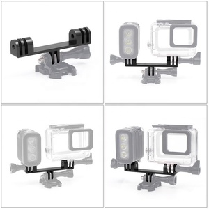 Takenoken accesorios para <span class=keywords><strong>GoPro</strong></span> Hero aleación de aluminio doble soporte puente Selfie soporte con adaptador de montaje Flash soportes de acción - Product Image 6