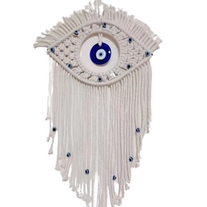 Oferta Especial: Colgante de Pared Tradicional Turco con Ojo Turco Azul, Tapiz Bohemio con Borlas, Artesanía Tejida a Mano para Hogar u Oficina, Arte de Macramé - Product Image 4