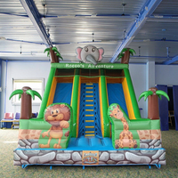Yibei Château gonflable commercial de luxe intérieur/extérieur en PVC écologique avec toboggan et souffleur 5x7m EN14960