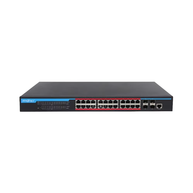 90watts 24 Ports Gigabit Layer 3 Managed IEEE802.3bt High-Power PoE Switch with 4 10G SFP+ Uplink Ports Total 900watts Budget