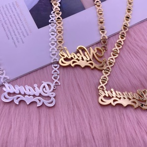 <span class=keywords><strong>Collana</strong></span> Qiuhan OEM/ODM personalizzata <span class=keywords><strong>con</strong></span> <span class=keywords><strong>targhetta</strong></span> 3D a doppio strato e cuore, <span class=keywords><strong>collana</strong></span> <span class=keywords><strong>con</strong></span> catena XO, design carino, in acciaio inossidabile - Product Image 4