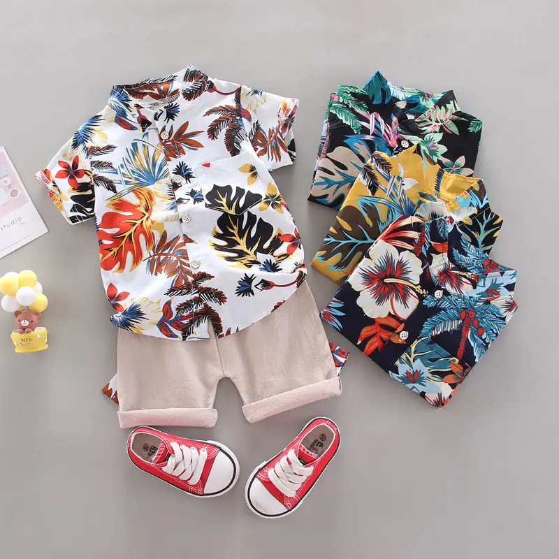 Baby clothing sets boys high-quality summer letter plaid pocket T shirt shorts kids clothing baby boy clothing sets