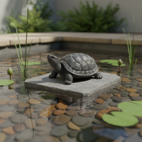 Figurine de tortue réaliste en résine imitation pierre - Sculpture artisanale imperméable pour jardin, patio et aménagement extérieur