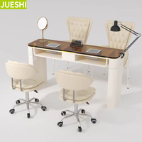Table et chaise JUESHI Nail Tech pour salon de manucure et de pédicure bureau usine de meubles pour ongles table de manucure en bois pour salon de beauté