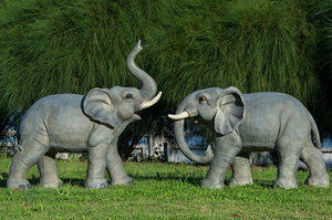Jardin extérieur Paysage Décoration Résine Éléphant Sculpture Modèle <span class=keywords><strong>Immobilier</strong></span> Parc Animal Étage Ornement - Product Image 6