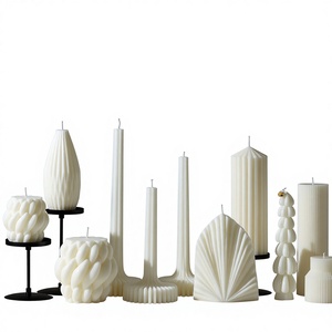 40 Velas Aromáticas Artísticas de Estilo Nórdico, Hechas a Mano con Diseños Geométricos Blancos, Ideales para Instagram - Product Image 1