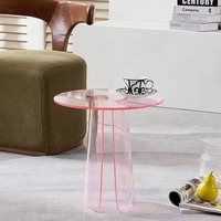 Table basse ronde en acrylique transparente moderne de haute qualité, fabriquée sur mesure, décoration créative pour salon, table d'appoint en acrylique