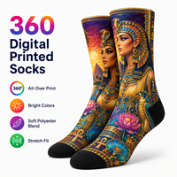 Chaussettes imprimées numériquement à 360°, design de personnes célèbres du monde, imprimé intégral, chaussettes mi-mollet en polyester doux, sublimation, fournisseur OEM en gros
