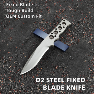 Cuchillo de Hoja Fija con Mango de Acero D2 de Espiga Completa para Caza, Camping y Defensa Personal, con Funda Kydex Personalizable y Soporte OEM - Product Image 2