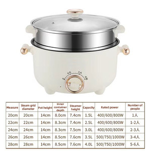 Sartén Eléctrica Grande Great Bear de 20-28 cm, Calentamiento Rápido, Multiusos, Antiadherente, <span class=keywords><strong>Olla</strong></span> Eléctrica para el Hogar - Product Image 6