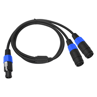 Adaptateur de câble audio professionnel NL4FC SpeakON Y, en nylon tressé, conducteur en cuivre PVC, conception Twist-Lock, 1 mâle 2 femelles audio