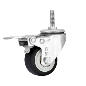 2.5 polegadas chumbo parafuso cromado roda de jantar móveis rodízio borracha silenciosa roda do carrinho para mesas e cadeiras - Product Image 4