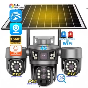 V380 4G SIM IP67 15MP 3Lens 3PTZ 10X Zoom R&D Alarm HD Outdoor 360 Solar CCTV PTZ IP Wifi <b>Wireless</b> <b>Security</b> Surveillance <b>Cameras</b> - Product Image 1