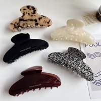 Pinces à cheveux en acétate de cellulose écologiques Ume avec logo personnalisé, extra larges, en marbre écaille de tortue, pour cheveux épais