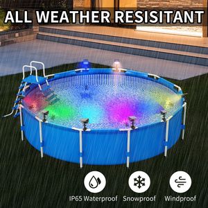 Luces <span class=keywords><strong>solares</strong></span> RGB <span class=keywords><strong>para</strong></span> piscina, impermeables <span class=keywords><strong>para</strong></span> exteriores con 6 modos, valla de pared de plástico, montaje en tierra, <span class=keywords><strong>focos</strong></span> de jardín con energía solar - Product Image 6