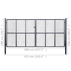 Valla de aislamiento de acero gris oscuro de 200*315cm Categoría de producto para enrejado de esgrima y puertas - Product Image 2