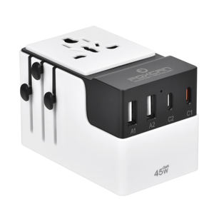 Foxcan PD 45W adaptateur de prises ca prise de voyage universelle 2 USB 3 Type <span class=keywords><strong>C</strong></span> pour le monde entier pour ordinateur portable caméra écouteur QC3.0 fonction - Product Image 3