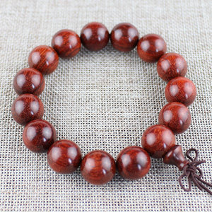 Rosewood Prayer Beads <b>Bracelet</b> 15mm 15 Beads Unisex Jewelry Gift For Men Women Elders - Product Image 1