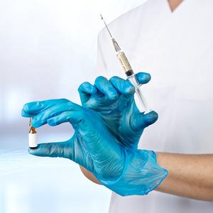 3mil PVC-Handschuhe Latex freie medizinische Untersuchung Zahnklinik Touchscreen Einweg puder freie blaue Vinyl handschuhe für den Arzt - Product Image 3