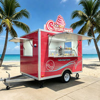 Remorque mobile rose pour la vente de glaces, smoothies, desserts, et granités – Camion de restauration commercial personnalisé à vendre aux États-Unis