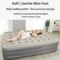 Matelas Gonflable Moderne en PVC de Haute Qualité avec Revêtement Floqué 40CM, Pliable, Léger, Extra-Épais, Pompe Électrique, Idéal pour Dortoir