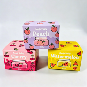 Cajas de Embalaje para Dulces con Diseños de Frutas Coloridas, 3 Estilos con Estampados de Durazno, Cereza y Sandía, Perfectas para Confitería y Mermeladas - Product Image 3