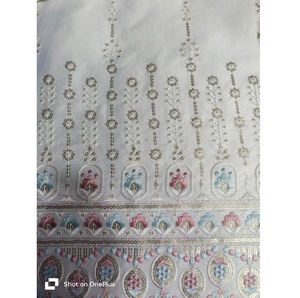 Meilleure qualité de luxe Malai Satin broderie soie/coton tissu pour vêtements traditionnels Salwar costumes mariage Collections de mariée - Product Image 1