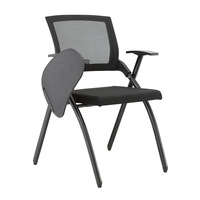 Chaise de formation pliable Foshan avec tablette d'écriture intégrée et accoudoirs fixes pour l'école, la salle de conférence, le bureau et les réunions