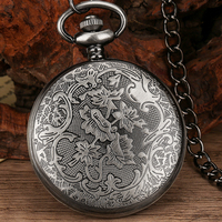 Reloj de Bolsillo con Cadena, Estilo Estadounidense de 1788, con Colgante de Metal Gris de la Libertad, Modelo Gateway Freedom